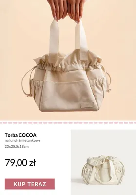 Torba na lunch Homla COCOA śmietankowa promocja w Homla