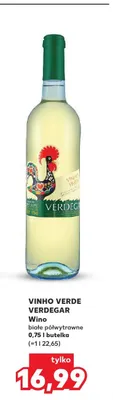 Wino białe półwytrawne Vinho Verde Verdegar promocja w Kaufland