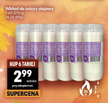 Wkład do zniczy olejowy promocja w Delikatesy Centrum