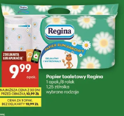 Papier toaletowy Regina rumiankowy promocja w Delikatesy Centrum