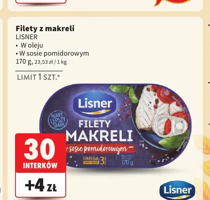 Filety z makreli w oleju Lisner promocja w Intermarche
