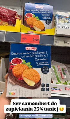 Camembert w panierce Milsani promocja w Aldi