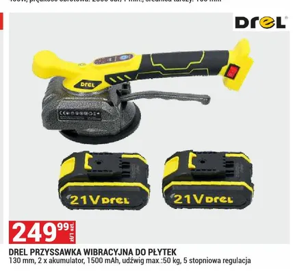 Przyssawka wibracyjna do płytek Drel promocja w Merkury Market
