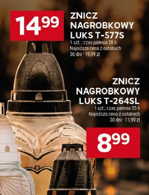 Znicz nagrobkowy Luks T-577S promocja w Stokrotka
