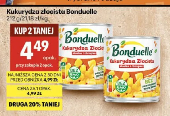 Kukurydza złocista Bonduelle promocja w Delikatesy Centrum