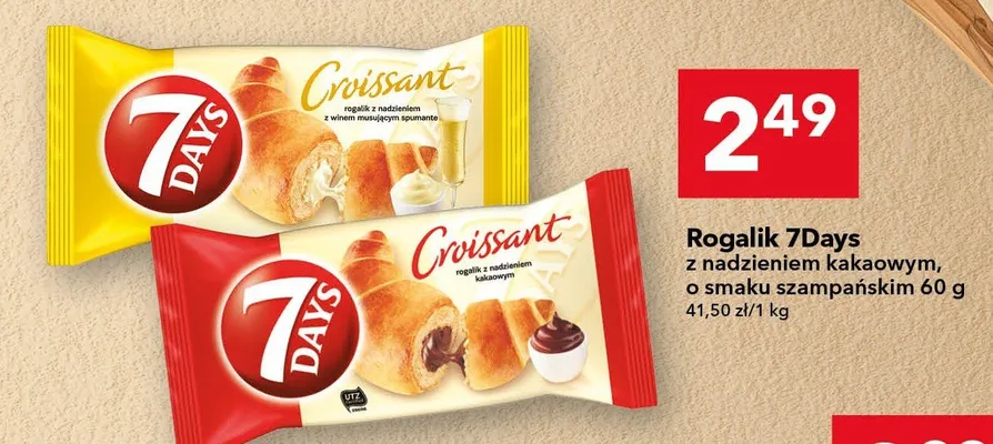 Rogalik z nadzieniem kakaowym, o smaku szampańskim promocja w LEWIATAN