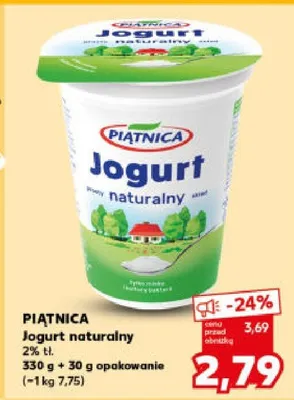 Jogurt naturalny 2% tł. promocja w Kaufland