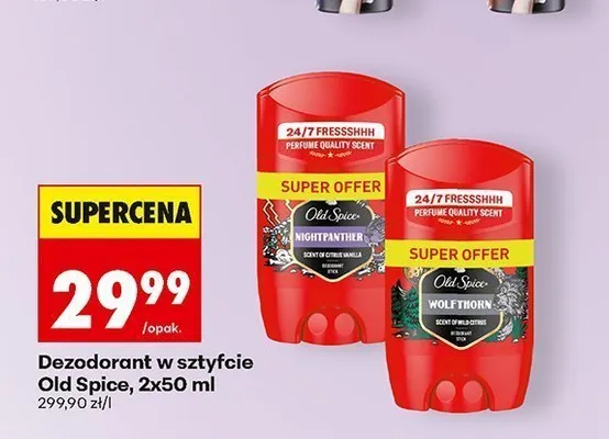 Dezodorant w sztyfcie Old Spice Nightpanther 2-pak promocja w Biedronka