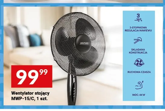 Wentylator stojący MPM MWP-15/C promocja w Twój Market