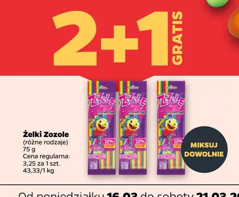 Żelki sticks Zozole promocja w Netto