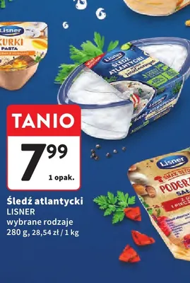 Śledź atlantycki Lisner promocja w Intermarche