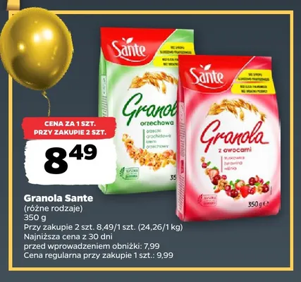 Granola orzechowa Sante promocja w Netto