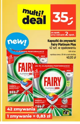 Kapsułki do zmywarki Fairy Platinum Plus promocja w Dealz