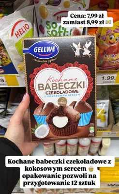 Kochane babeczki czekoladowe z kokosowym sercem mieszanka do domowego wypieku promocja w Dino