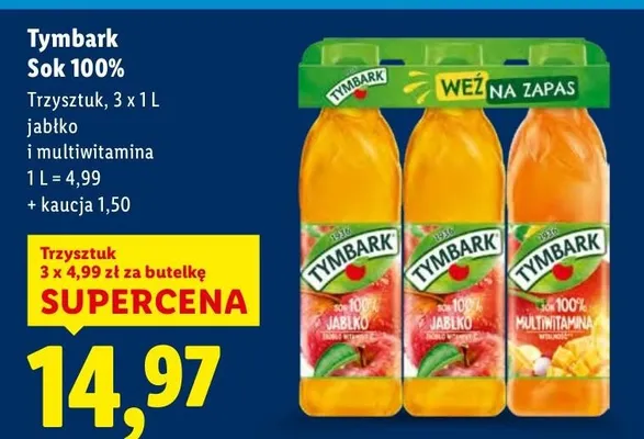 Sok 100% 3-sztuk promocja w Lidl