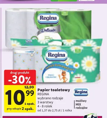 Papier toaletowy Regina 3 warstwy promocja w Intermarche