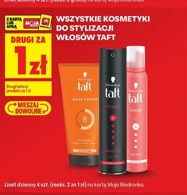Lakier do włosów Taft Power promocja w Biedronka