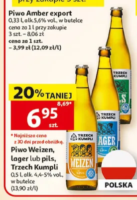 Piwo Weizen Trzech Kumpli promocja w Auchan