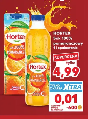 Sok pomarańczowy Hortex 100% promocja w Kaufland