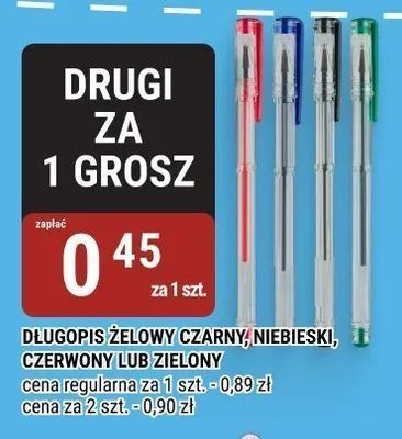 Długopis żelowy zielony promocja w bi1