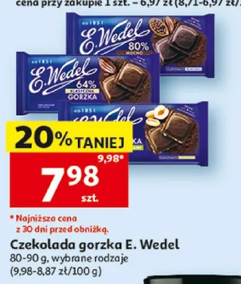 Czekolada gorzka E. Wedel promocja w Auchan