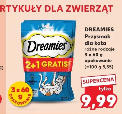 Przysmak dla kota DREAMIES 3-pak 60g promocja w Kaufland