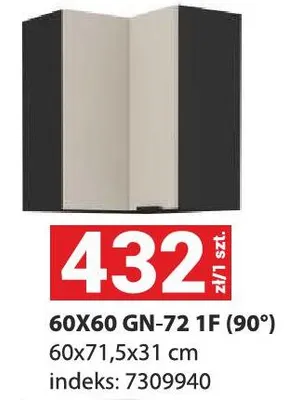 Szafka kuchenna 60X60 GN-72 1F (90°) promocja w Merkury Market