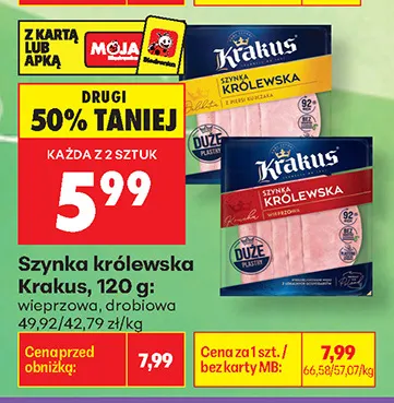 Szynka królewska Krakus wieprzowa promocja w Biedronka