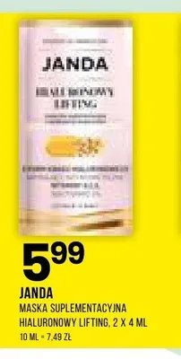 Maska suplementacyjna hialuronowy lifting Janda 2-pak promocja w Drogerie Natura