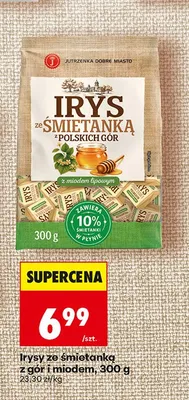 Irysy ze śmietanką z gór i miodem Jutrzenka Dobre Miasto promocja w Biedronka