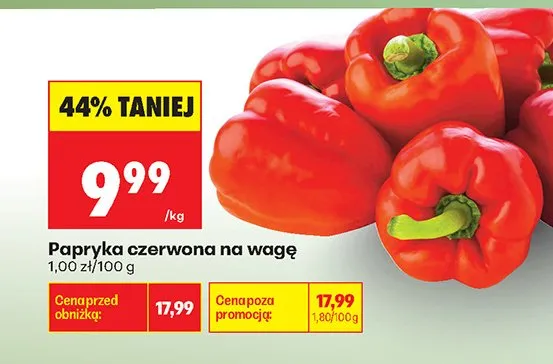 Papryka czerwona na wagę promocja w Biedronka