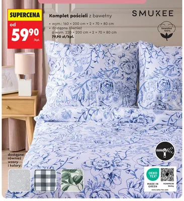 Komplet pościeli bawełnianej 220 x 200 cm + 2 x 70 x 80 cm Actuel promocja w Biedronka