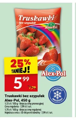 Truskawki bez szypułek Alex-Pol promocja w Twój Market