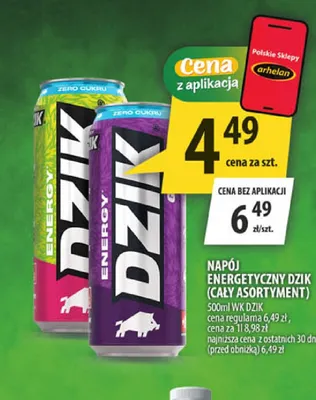 Napój energetyczny Dzik WK promocja w Arhelan