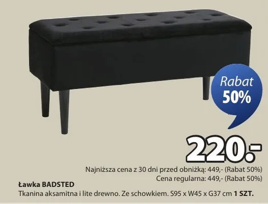 Ławka BADSTED promocja w Jysk