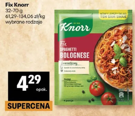 Fix Spaghetti Bolognese Knorr promocja w Delikatesy Centrum