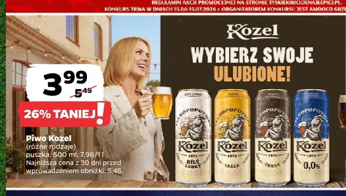Piwo Kozel Ležák 500 ml promocja w Netto