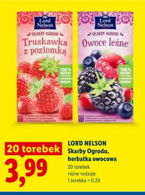 Herbatka owocowa Lord Nelson Skarby Ogrodu promocja w Lidl