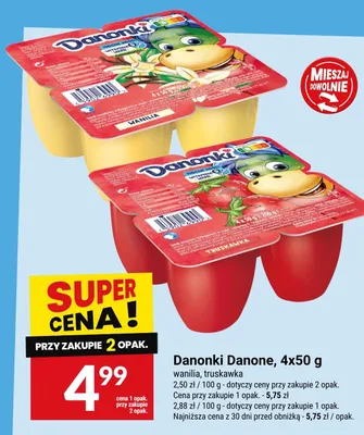 Serek Danonki truskawka 4-pak promocja w Twój Market
