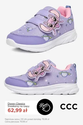 Buty dziecięce sneakersy na rzepy Disney Classics promocja w CCC