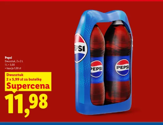 Napój gazowany Pepsi 2-pak promocja w Lidl