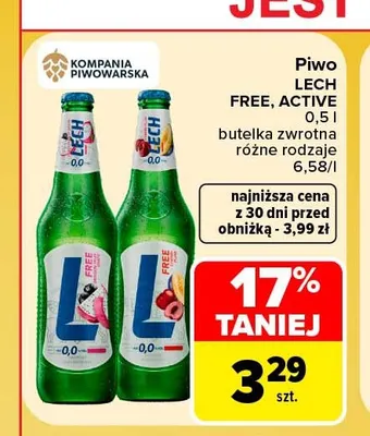 Piwo bezalkoholowe Lech Active promocja w Carrefour