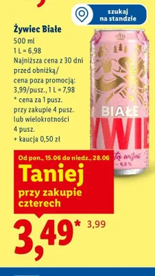 Piwo Żywiec Białe promocja w Lidl