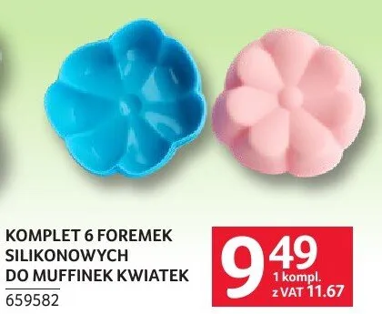 Komplet 6 foremek silikonowych do muffinek i babeczek promocja w Selgros