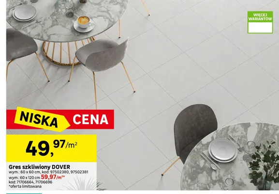 Gres szkliwiony Dover 60x60 cm promocja w Leroy Merlin