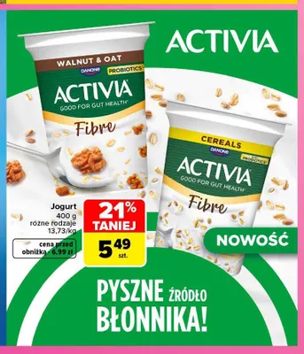 Jogurt Activia Fibre Cereals promocja w Carrefour