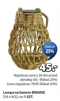Lampa na baterie BREMSE promocja w Jysk