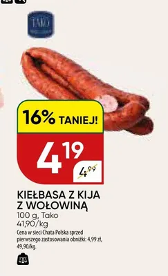 Kiełbasa z kija z wołowiną Tako promocja w Chata Polska