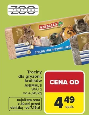 Trociny dla gryzoni, królików Animals Zoo promocja w Carrefour Market
