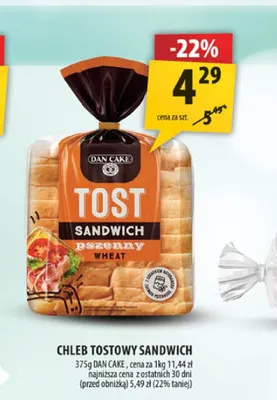 Chleb tostowy brioche Dan cake promocja w Arhelan